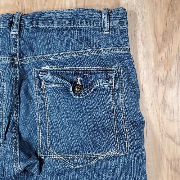 🔺️Prana Blue Gretchen Cargo Capri Jeans Size 6/28 - Picture 9 of 11